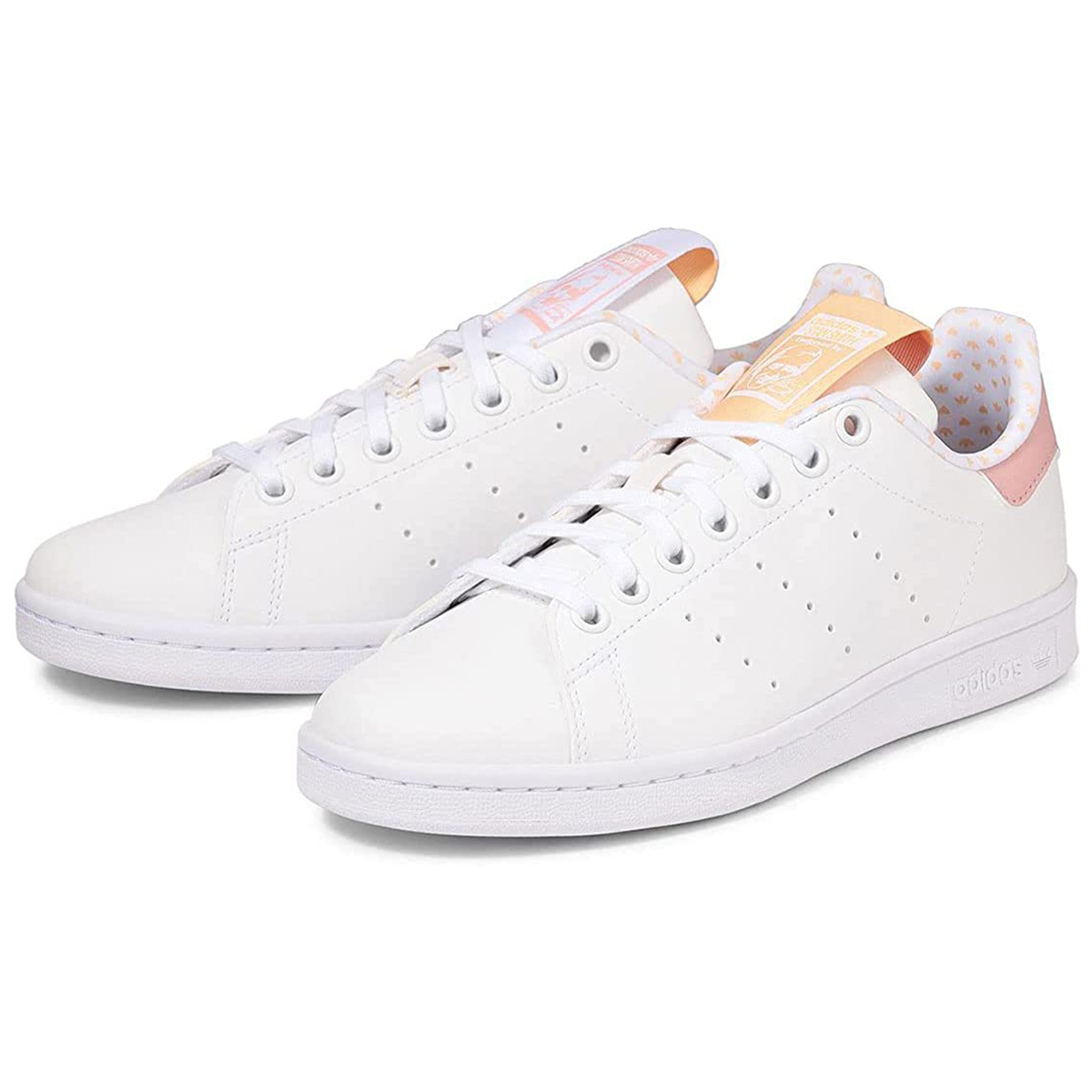 [アディダス]スタンスミス J [W STAN SMITH J] フットウェアホワイト/ピンク/オレンジ GX0554 日本国内