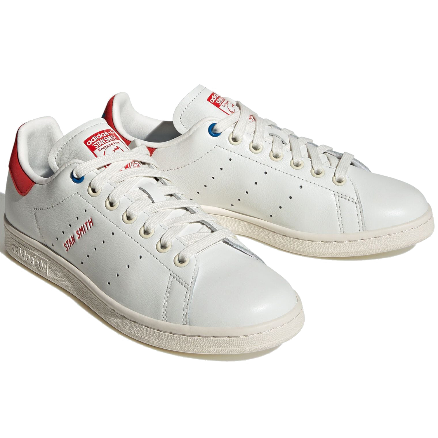 [アディダス] スタンスミス [STAN SMITH] コアホワイト/レッド/ブライトブルー ID4542 日本国内正規品 