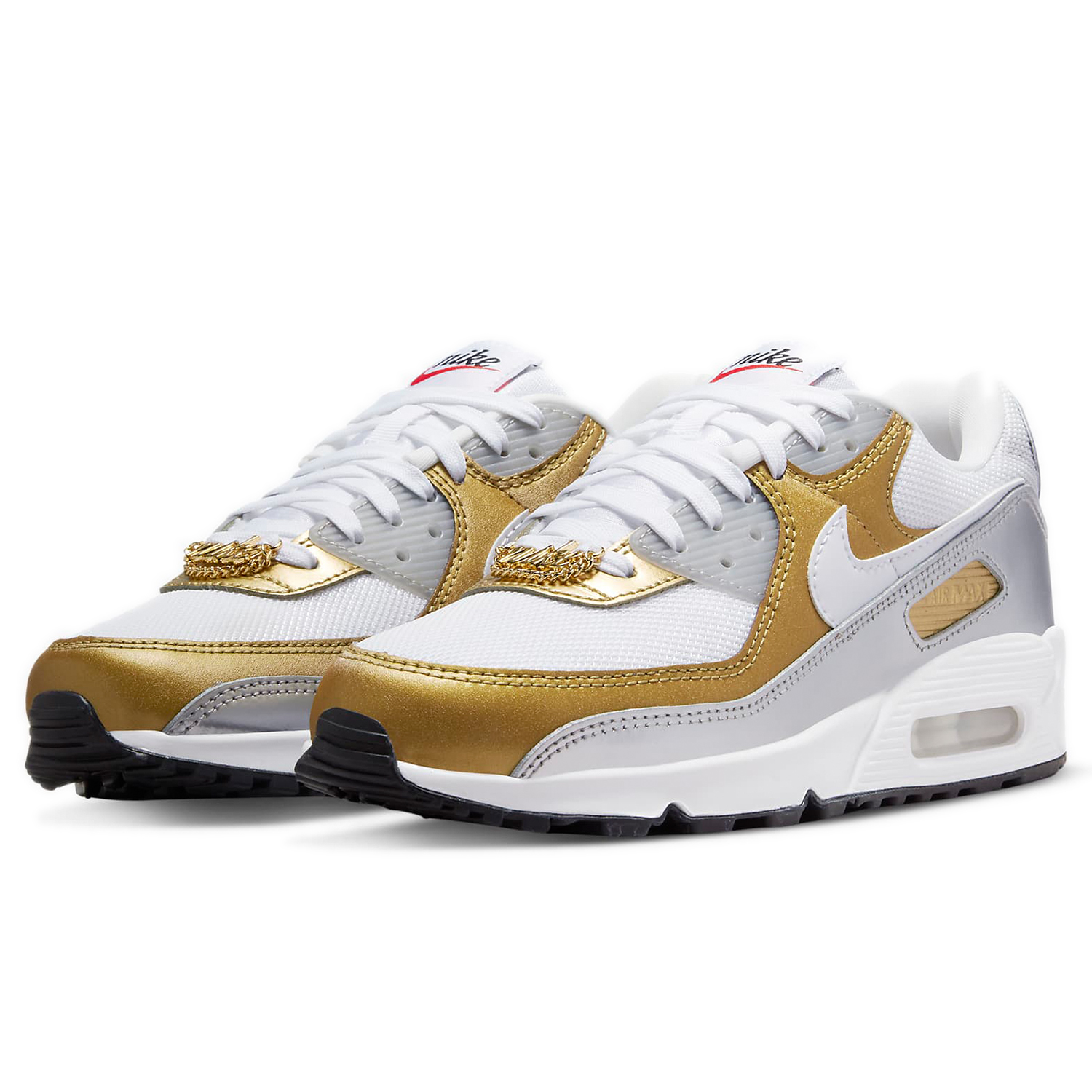 [ナイキ] エア マックス 90 SE [W AIR MAX 90 SE] ホワイト/メタリックゴールド/メタリックシルバー/ホ